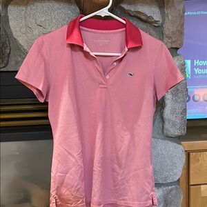 Vineyard Vines Pink Fitted Polo Short Sleeve Top